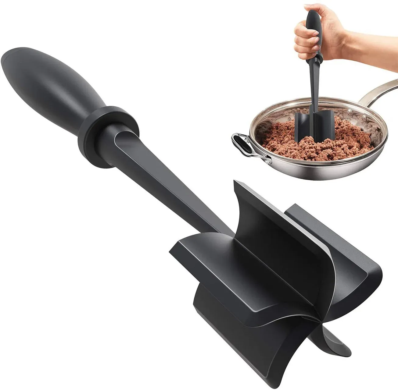 Hachoir à viande, hachoir à hamburger premium résistant à la chaleur, pour steaks hachés, bœuf haché, dinde hachée, 1 pièce
