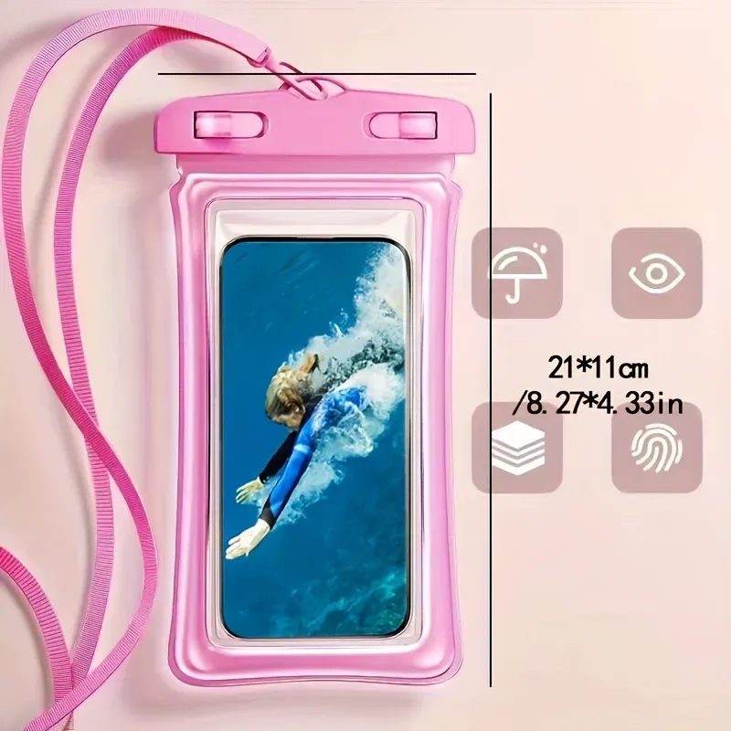 Pochette étanche transparente pour smartphone 8 pouces avec tour de cou pour la plage 5