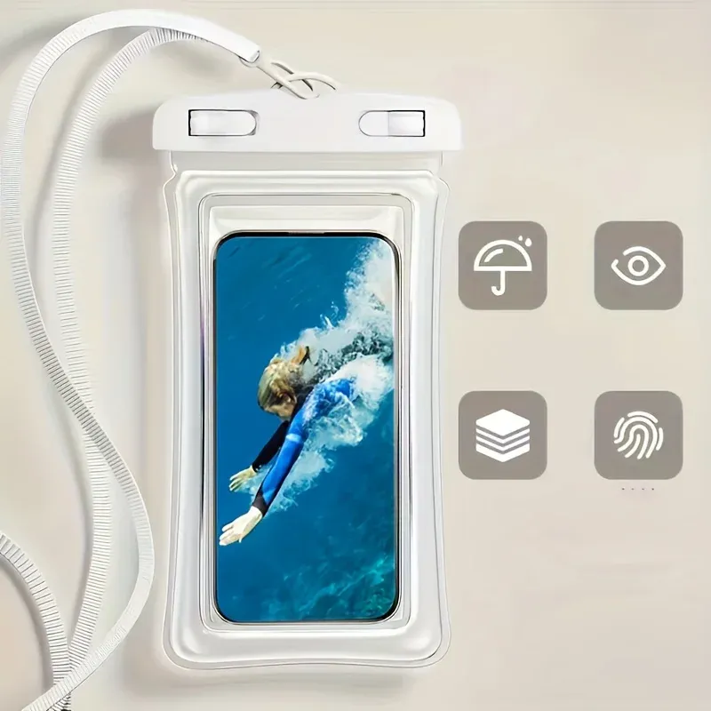 Pochette étanche transparente pour smartphone 8 pouces avec tour de cou pour la plage 6