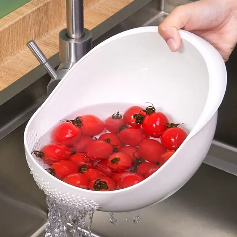 Passoire à riz en plastique avec poignées, égouttoir de cuisine
