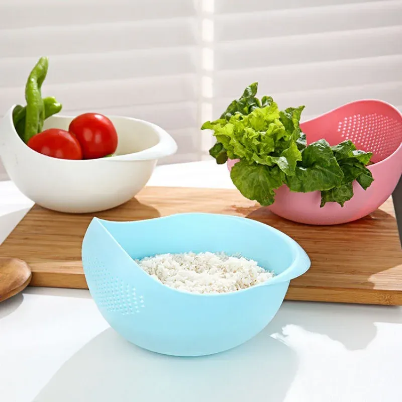 Passoire à riz en plastique avec poignées, égouttoir de cuisine 3