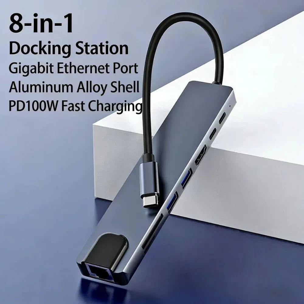Hub USB-C Thunderbolt 3 avec RJ45 et HDMI, station d'accueil multiport pour MacBook Air M1 et iPad Pro 2