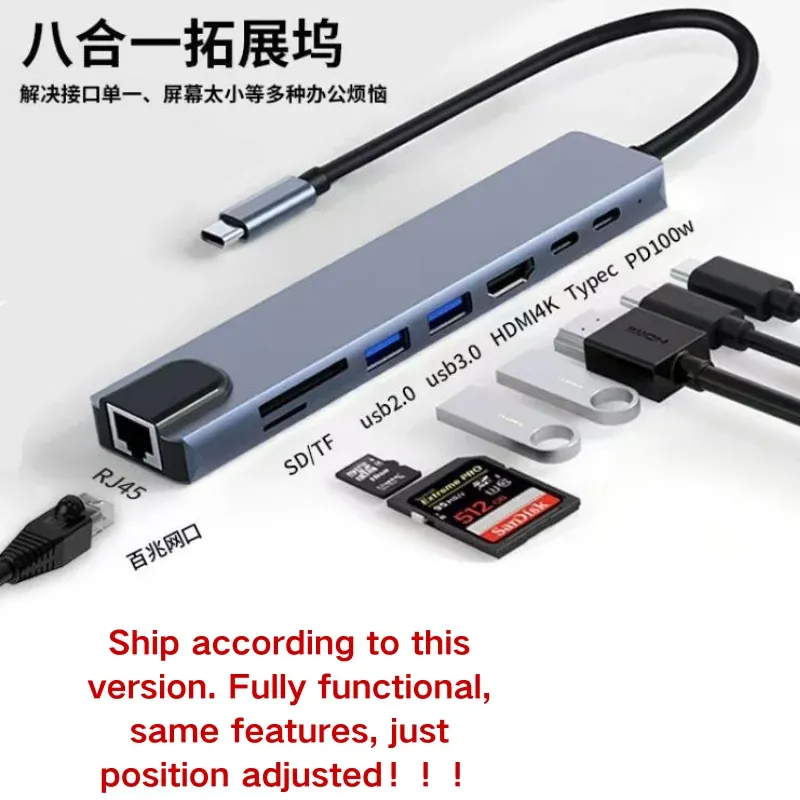 Hub USB-C Thunderbolt 3 avec RJ45 et HDMI, station d'accueil multiport pour MacBook Air M1 et iPad Pro 6