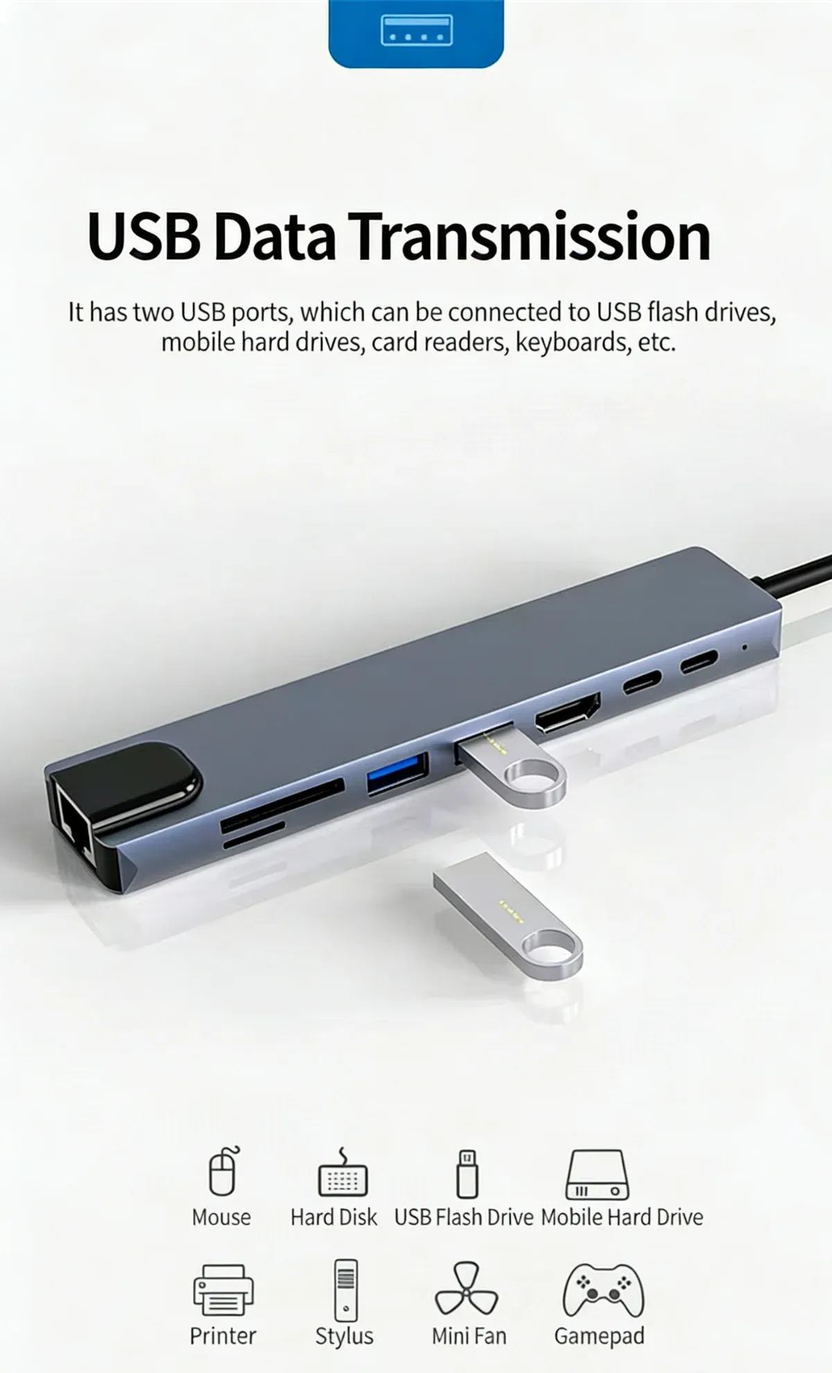 Hub USB-C, finitions