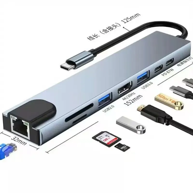 Hub USB-C Thunderbolt 3 avec RJ45 et HDMI, station d'accueil multiport pour MacBook Air M1 et iPad Pro 8