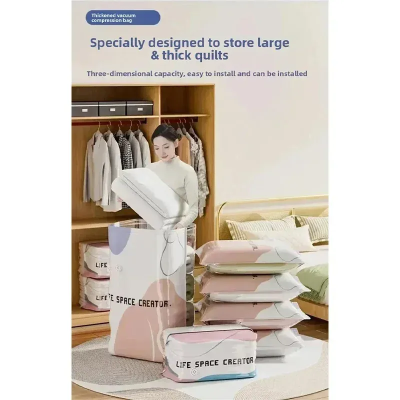 Présentation des sacs de rangement compressés