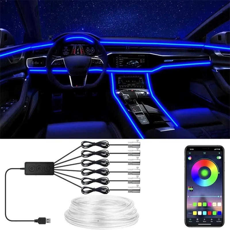 Bande lumineuse LED néon RVB pour intérieur de voiture