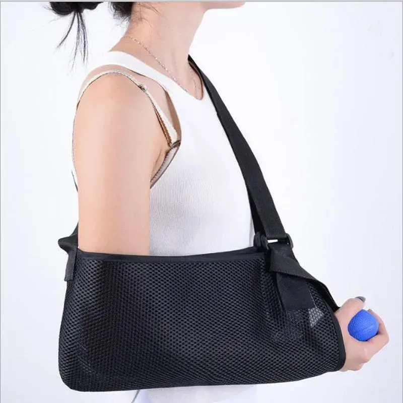 Écharpe de bras respirante et réglable avec sangle d'épaule, attelle de soutien universelle pour poignet, coude et avant-bras 7