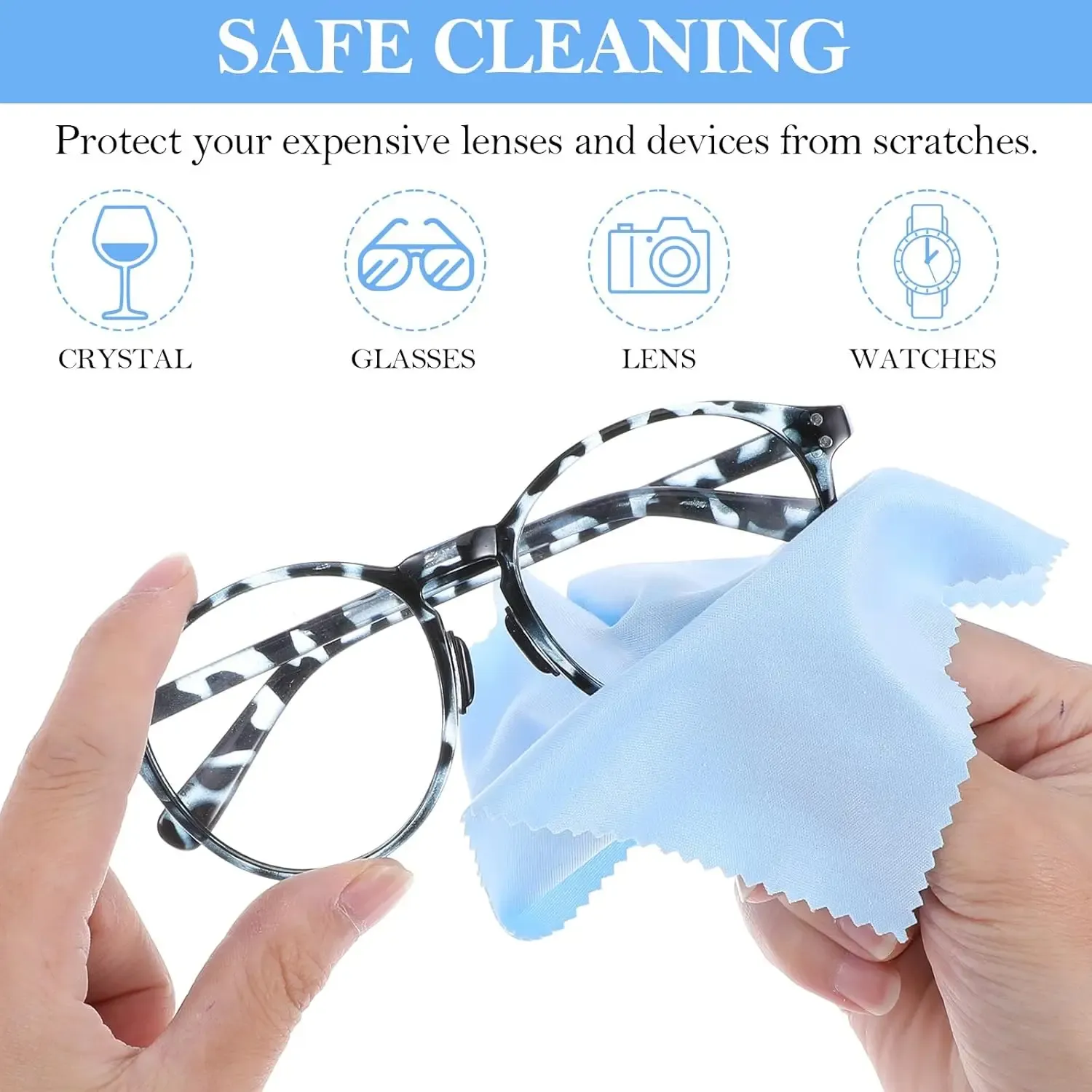 Lot de 12 chiffons en microfibre pour lunettes, 15 x 18 cm, non pelucheux, pour écrans LCD, objectifs, appareils photo et ordinateurs portables 3