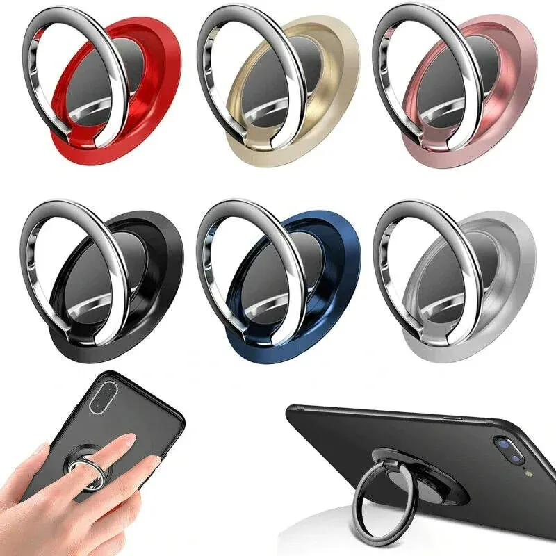 Support de bague rotatif à 360° pour téléphone portable, support magnétique pour voiture, autocollant universel au dos