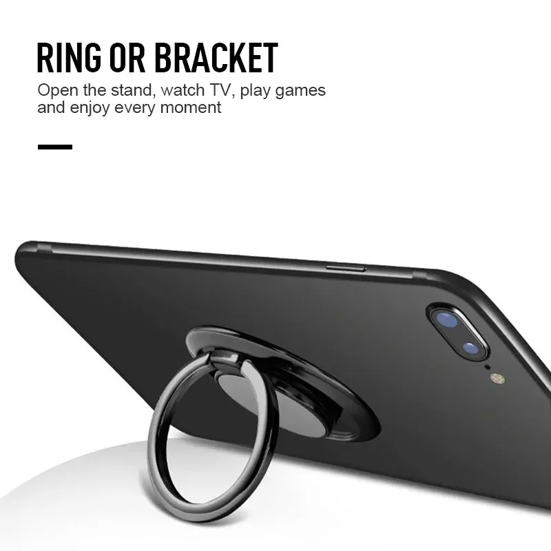 Support de bague rotatif à 360° pour téléphone portable, support magnétique pour voiture, autocollant universel au dos 3