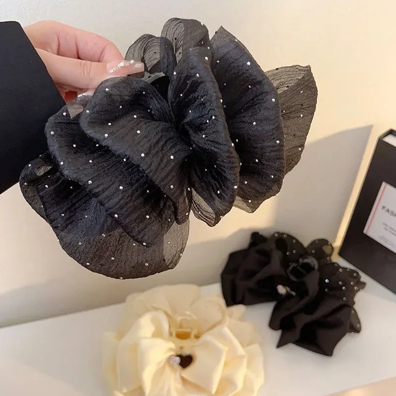 Pince à cheveux nœud en maille, finition