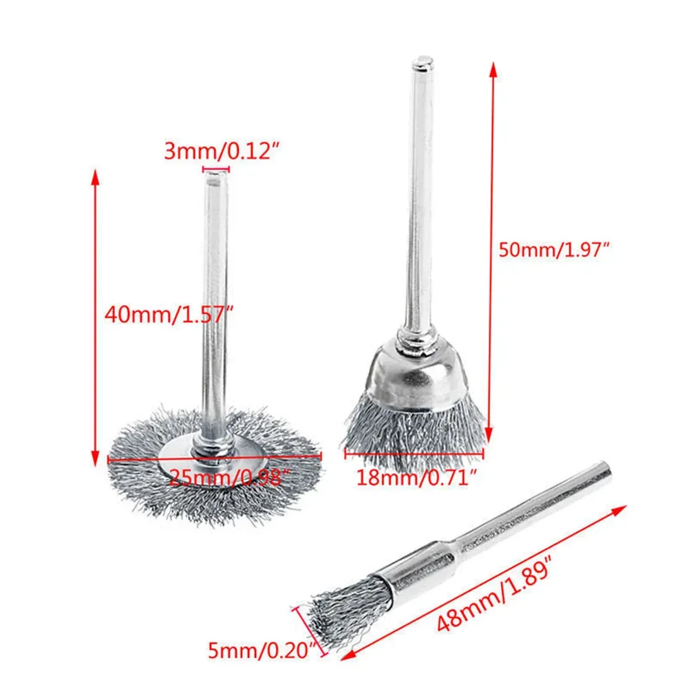 Jeu de 9 brosses métalliques en acier pour outil rotatif Dremel 6