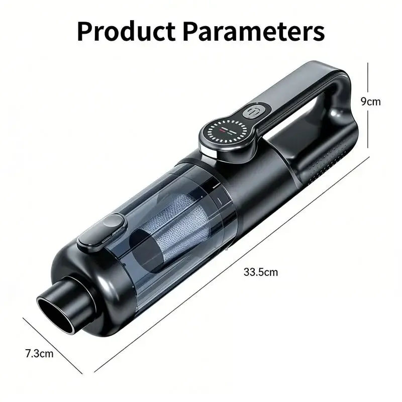 Aspirateur portable pour la maison et la voiture, 17 000 Pa, forte puissance d'aspiration, aspirateur à main puissant et pratique 5