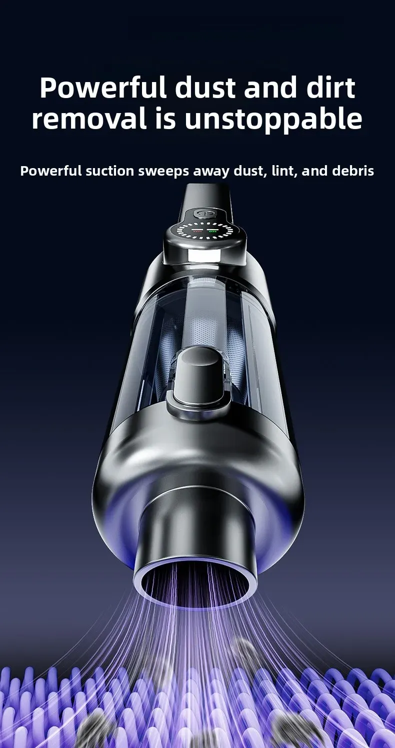 Aspirateur portable en situation d'utilisation