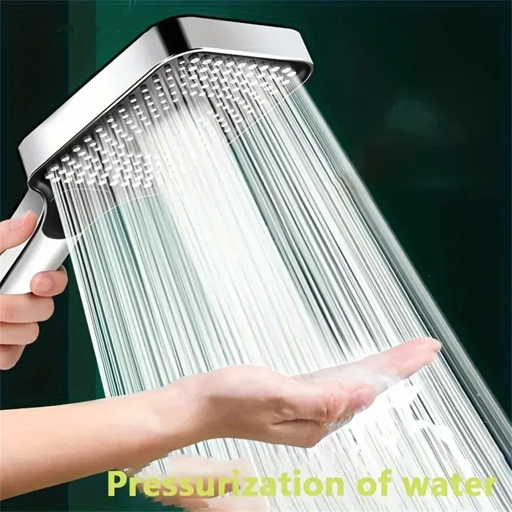 Pommeau de douche effet pluie réglable, 3 modes, grand débit, haute pression, économie d'eau