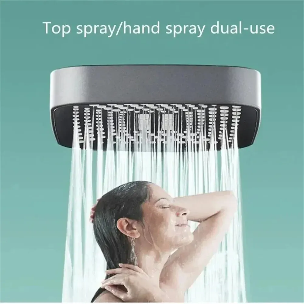 Pommeau de douche effet pluie réglable, 3 modes, grand débit, haute pression, économie d'eau 2