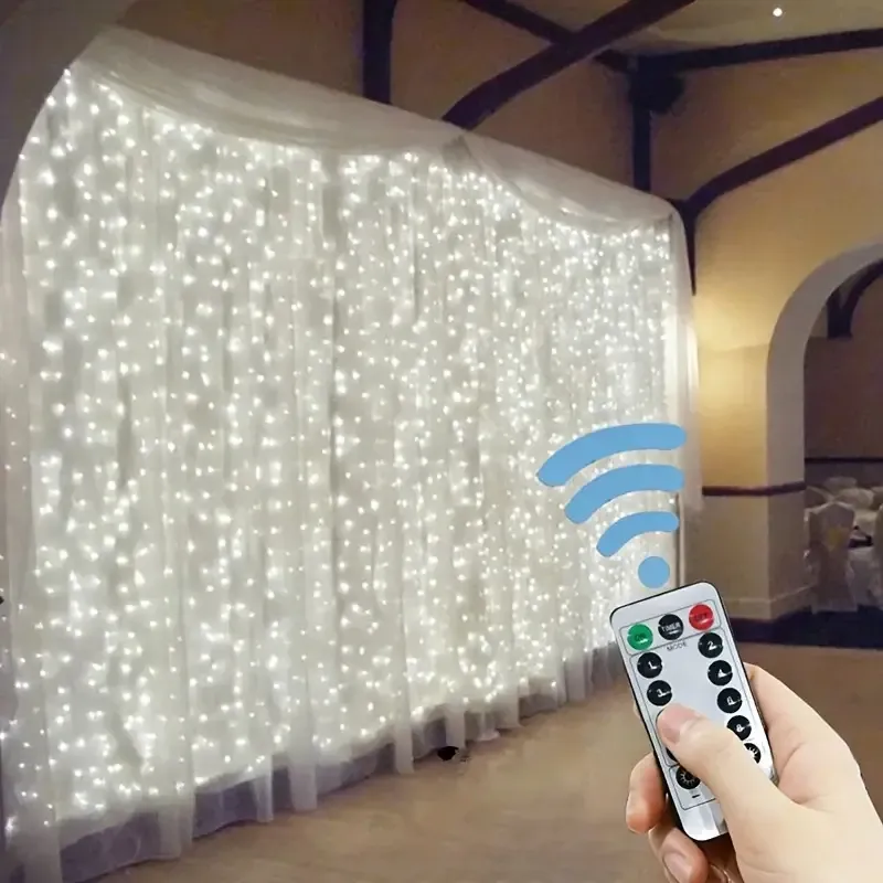 Rideau LED 3/4/6 m, guirlande lumineuse USB avec télécommande, lumières féeriques pour décoration de Noël, chambre et maison - Image 1