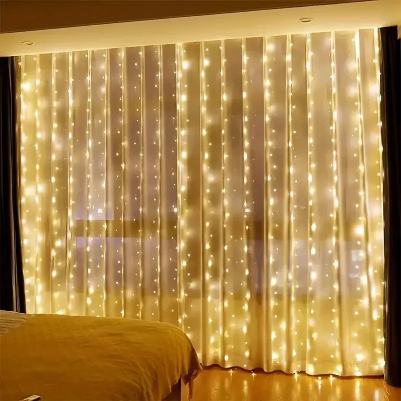 Rideau LED 3/4/6 m, guirlande lumineuse USB avec télécommande, lumières féeriques pour décoration de Noël, chambre et maison 8