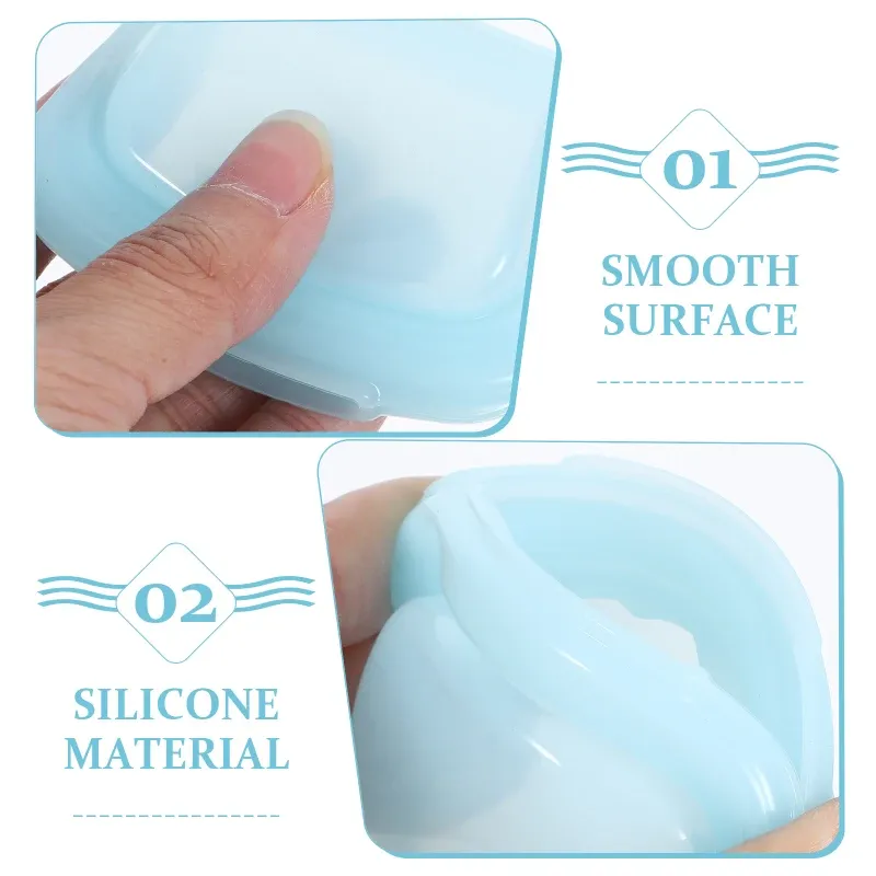 Sac à médicaments en silicone bleu, vue détaillée