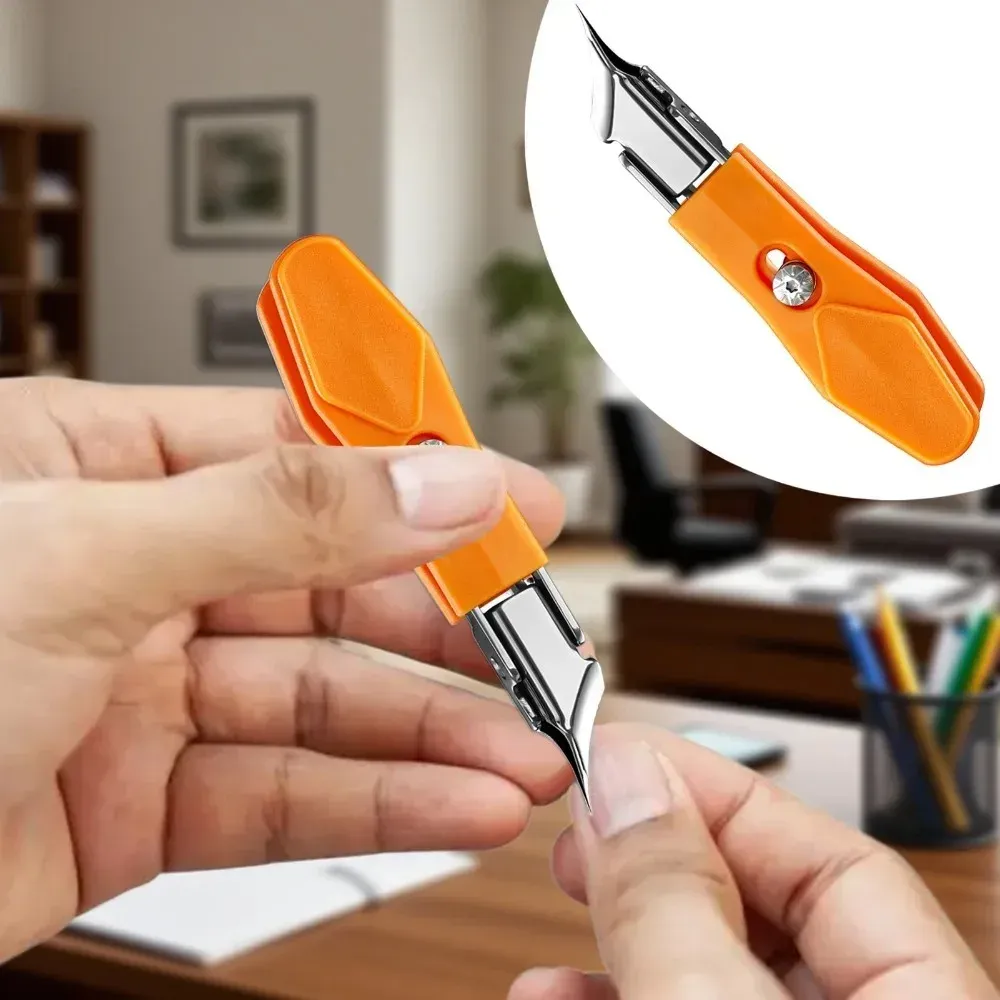 Coupe-ongles à bord incliné, large ouverture en acier inoxydable, outils professionnels pour ongles incarnés, bec d'aigle, coupe-ongles obliques 4