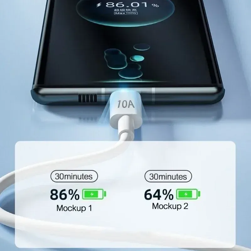 Câble de charge rapide USB-A vers USB-C 120W 10A, transfert de données haute vitesse, compatible Samsung, Xiaomi et Huawei (lot de 1 ou 3) 5