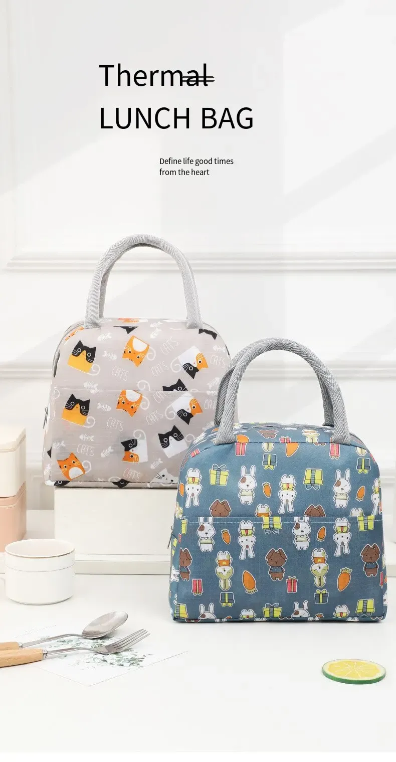 Sac à lunch isotherme de dessin animé pour enfants, vue d'ensemble