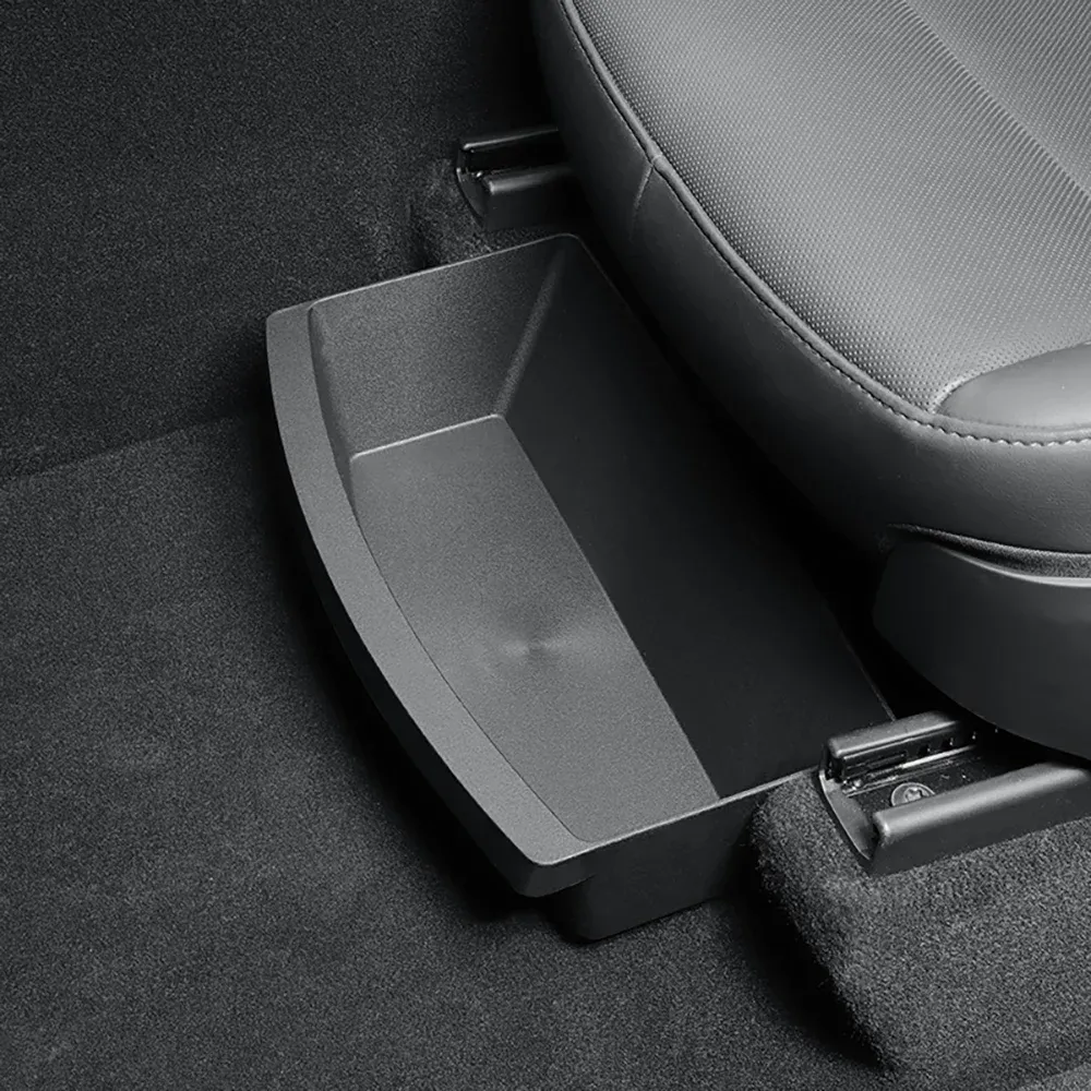 Boîte de rangement sous siège pour Tesla Model Y Juniper 2025-2026, rangement caché, tiroir sous siège lavable, accessoires 3