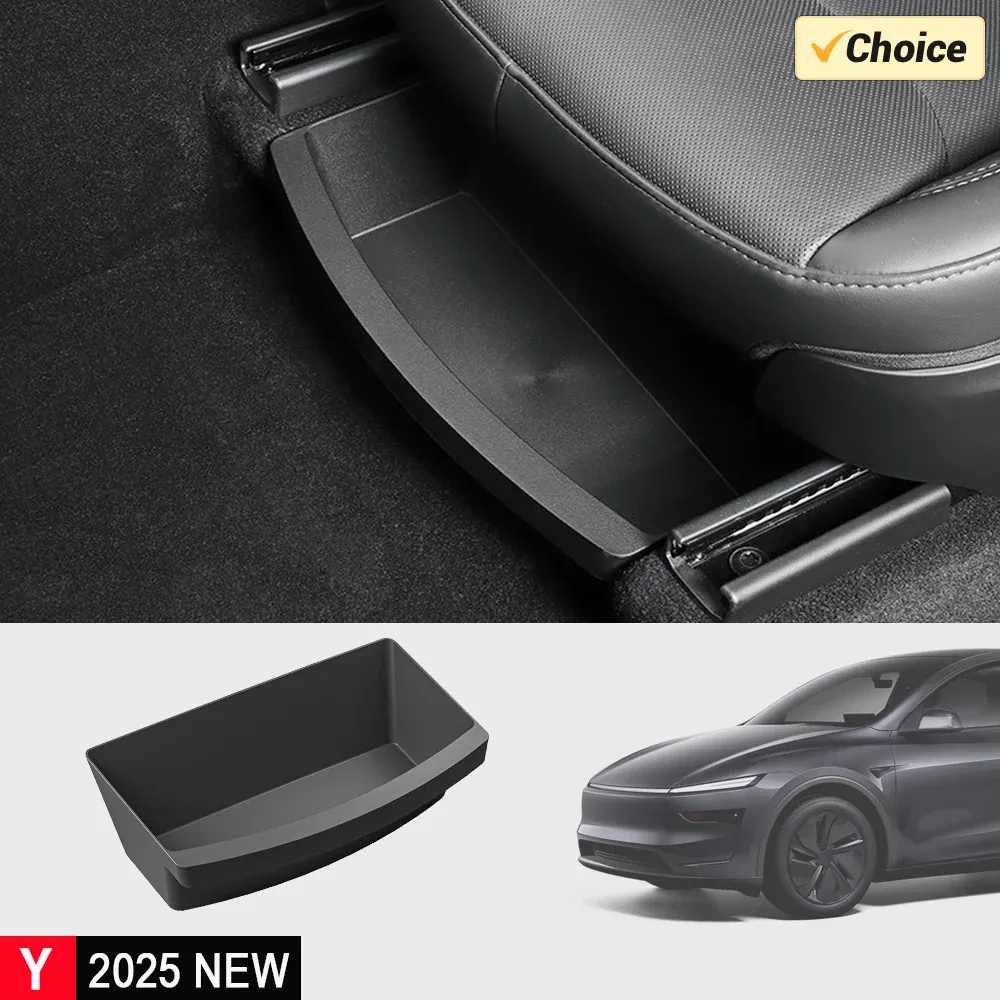 Boîte de rangement sous siège pour Tesla Model Y Juniper 2025-2026, rangement caché, tiroir sous siège lavable, accessoires
