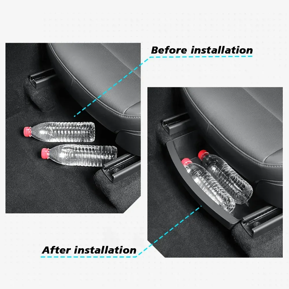 Boîte de rangement sous siège pour Tesla Model Y Juniper 2025-2026, rangement caché, tiroir sous siège lavable, accessoires 5