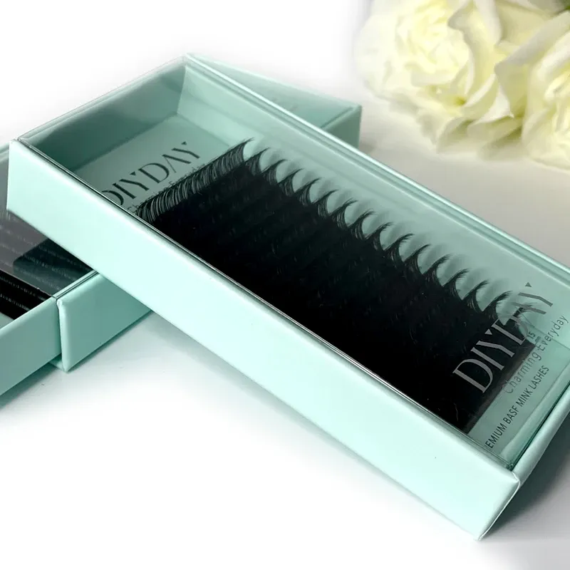 Cils individuels classiques en vison naturel, 16 rangées, courbures B, C, CC, D, DD, extensions de cils pour maquillage (DIYDAY) 3