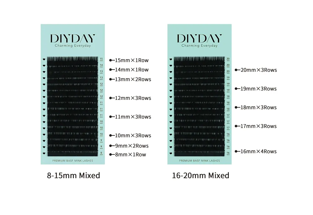 Extension de cils individuelle en vison, texture douce
