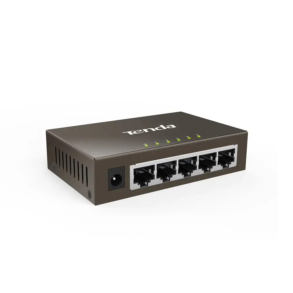 Commutateur Tenda TEG1005D installé en bureau ou au mur