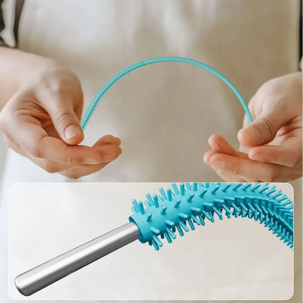 Brosse de nettoyage réutilisable en silicone pour pailles souples, longue et polyvalente