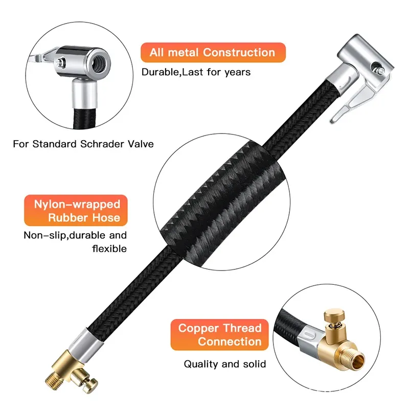 Rallonge de gonflage pour pneus, raccord