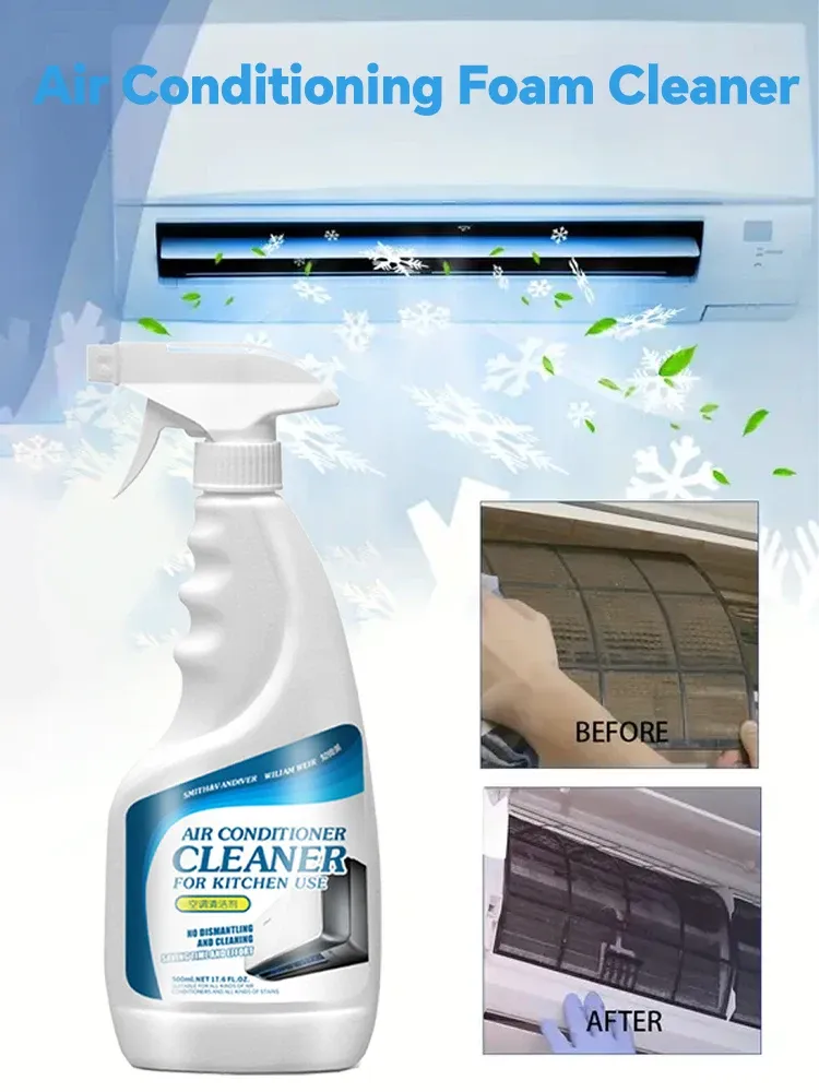 Application du nettoyant sur un climatiseur