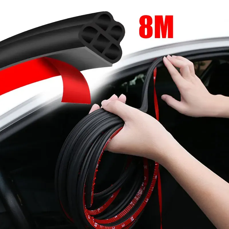 Bande d'étanchéité de porte de voiture 8 m, 5 trous, type B, isolation phonique et anti-poussière - Image 1