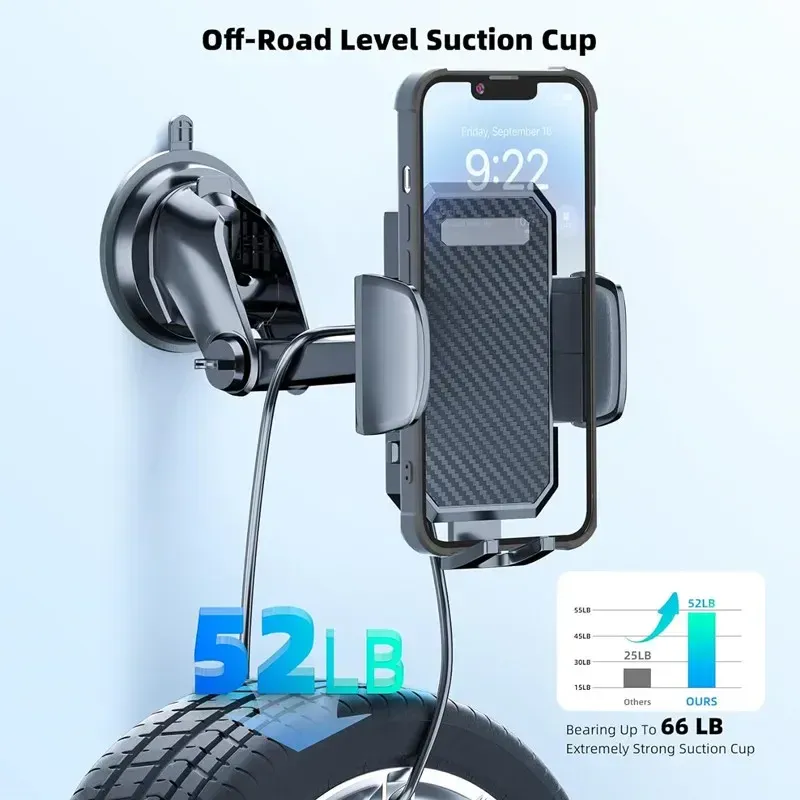 Support de téléphone pour voiture rotatif à 360° pour pare-brise, compatible smartphones iPhone et Samsung 6