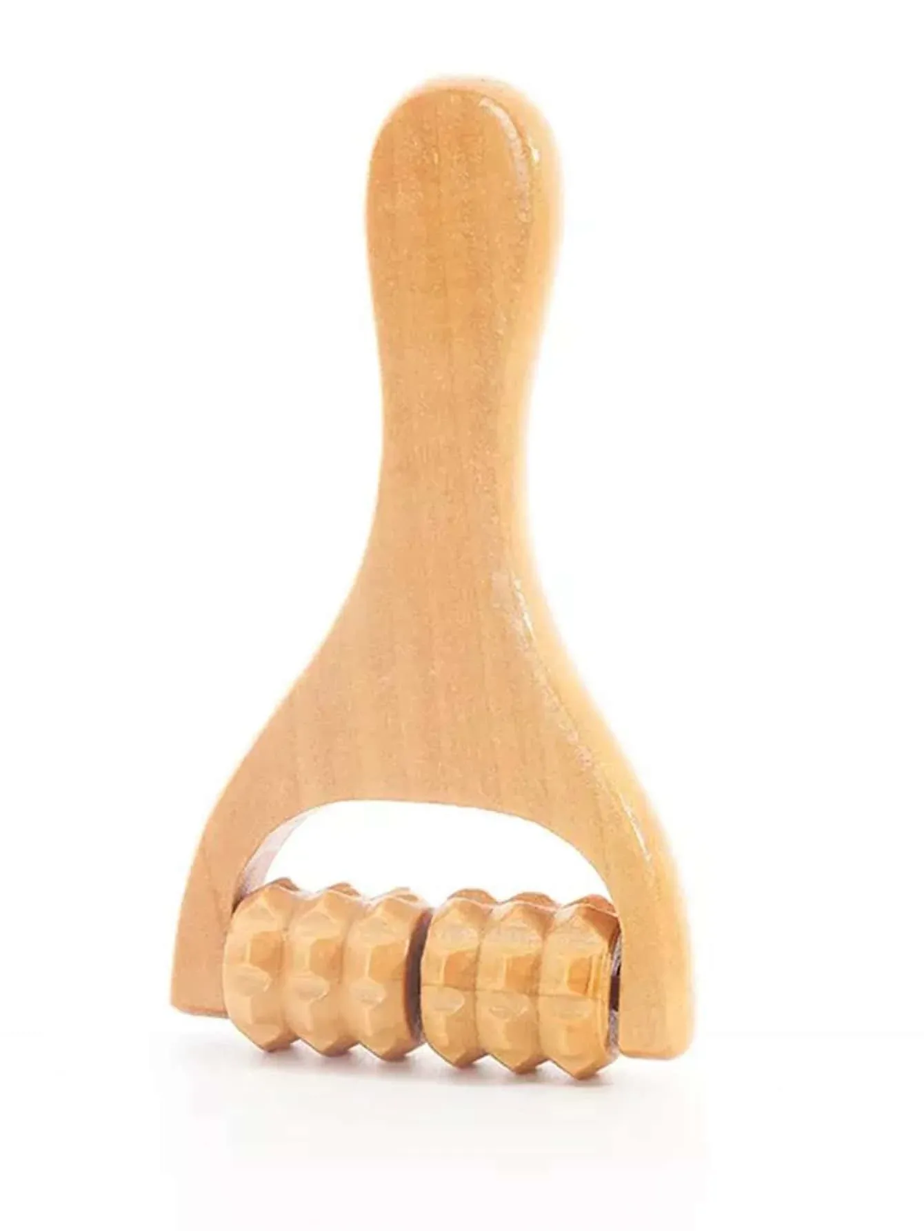 Rouleau masseur en bois en utilisation sur le dos