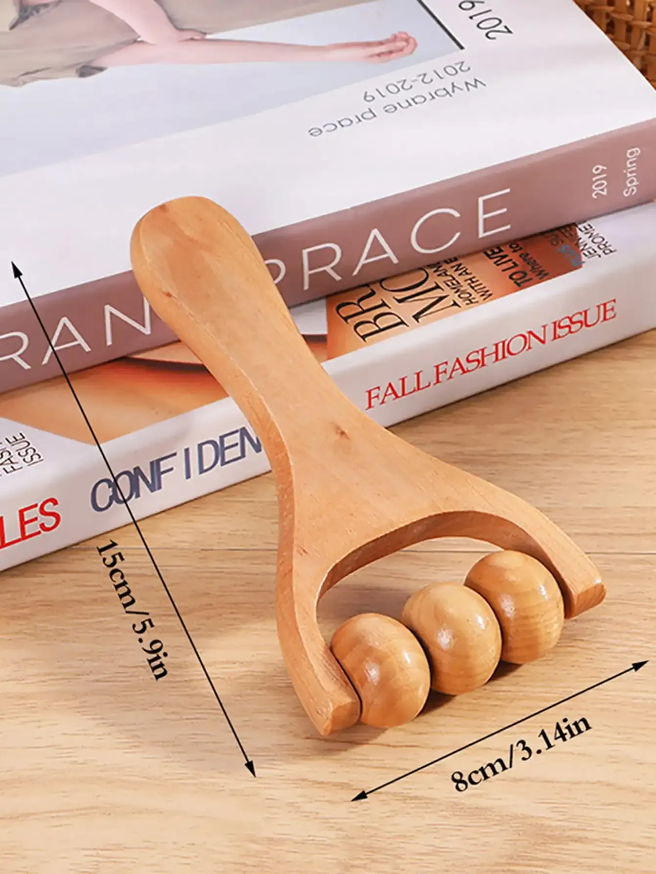 Rouleau masseur en bois, mise en situation