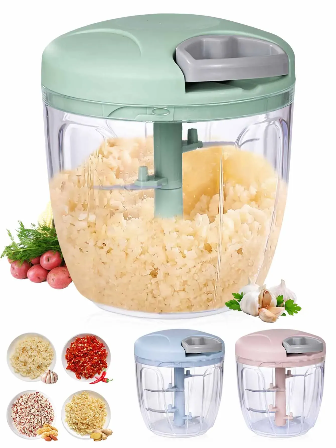 Hachoir à ail manuel rotatif 500/900 ml