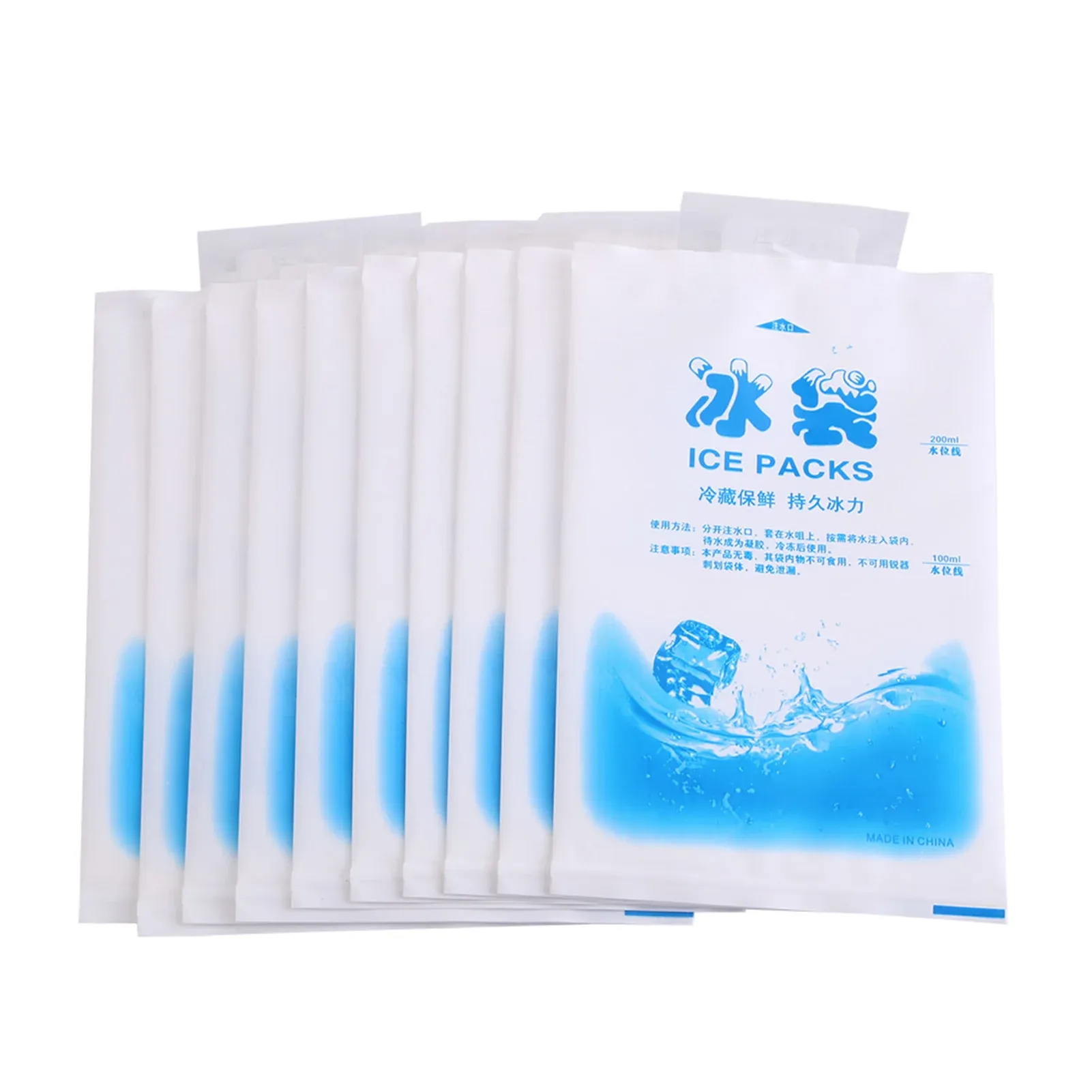 Lot de 10 compresses froides en gel réutilisables pour soulager les douleurs et les blessures, sûres et écologiques, 200/400 ml 7