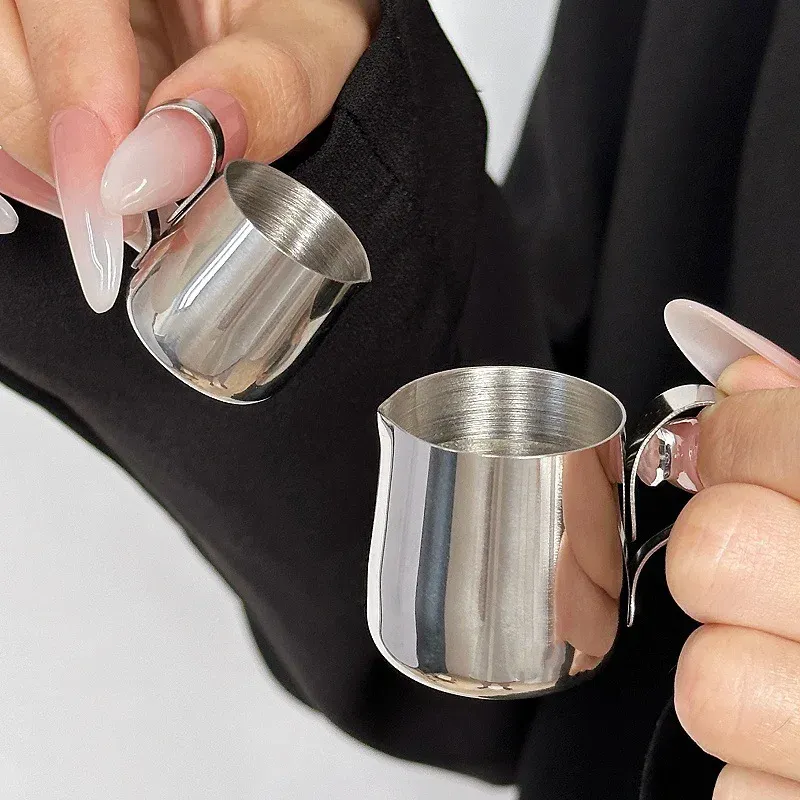 Mini pichet à mousse de lait en acier inoxydable 12,5/30 ml avec graduations, pour latte art 4