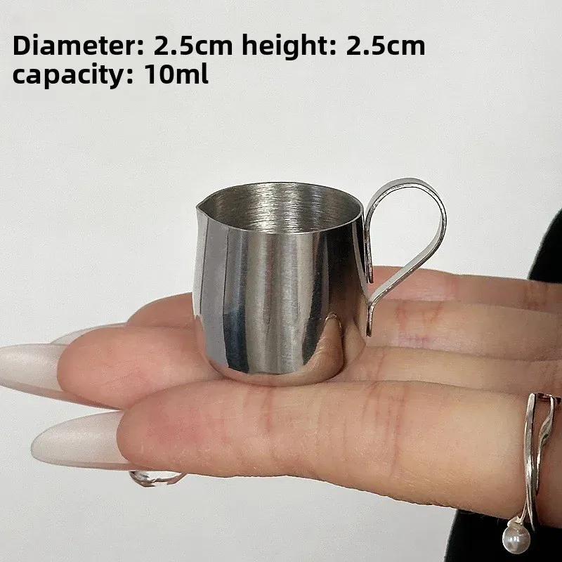 Mini pichet à mousse de lait en acier inoxydable 12,5/30 ml avec graduations, pour latte art 7