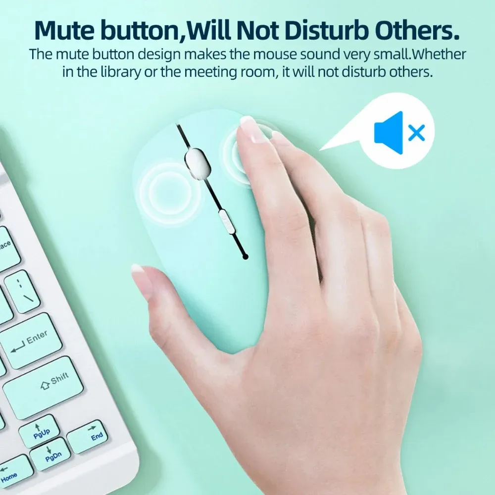 Souris Bluetooth sans fil ultra-fine pour ordinateur portable et tablette, compatible iPad, Android et Windows 3