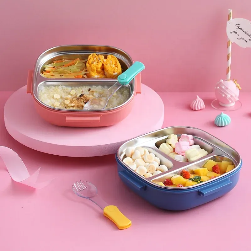 Boîte à bento isolée en acier inoxydable pour enfants, vue d'ensemble