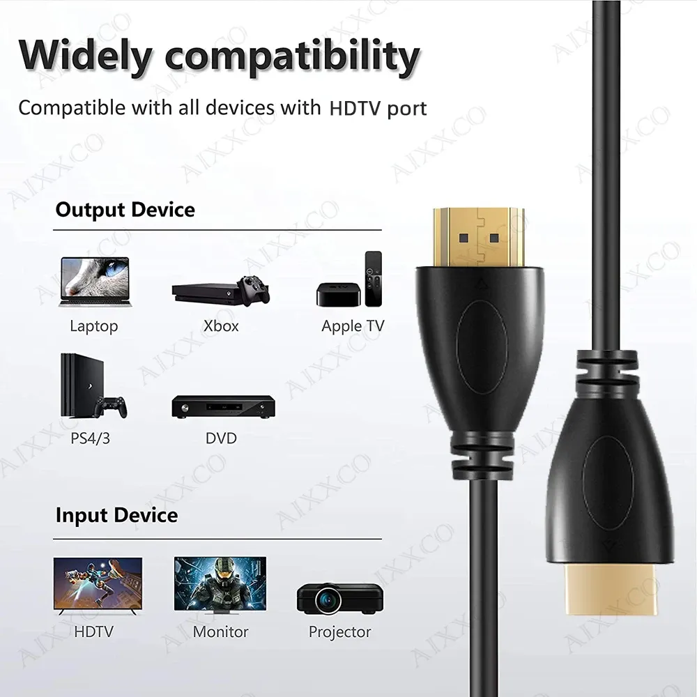 Câble HDMI plaqué or AIXXCO design de la gaine