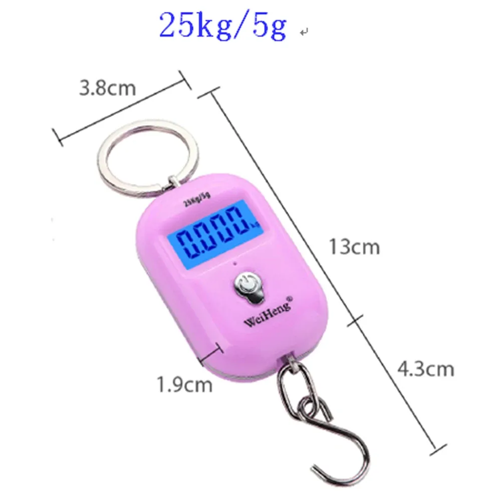 Mini balance numérique de pêche 25 kg / 10 g, portable et suspendue, pour peser les bagages 3