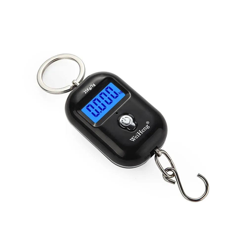 Mini balance numérique de pêche 25 kg / 10 g, portable et suspendue, pour peser les bagages 8