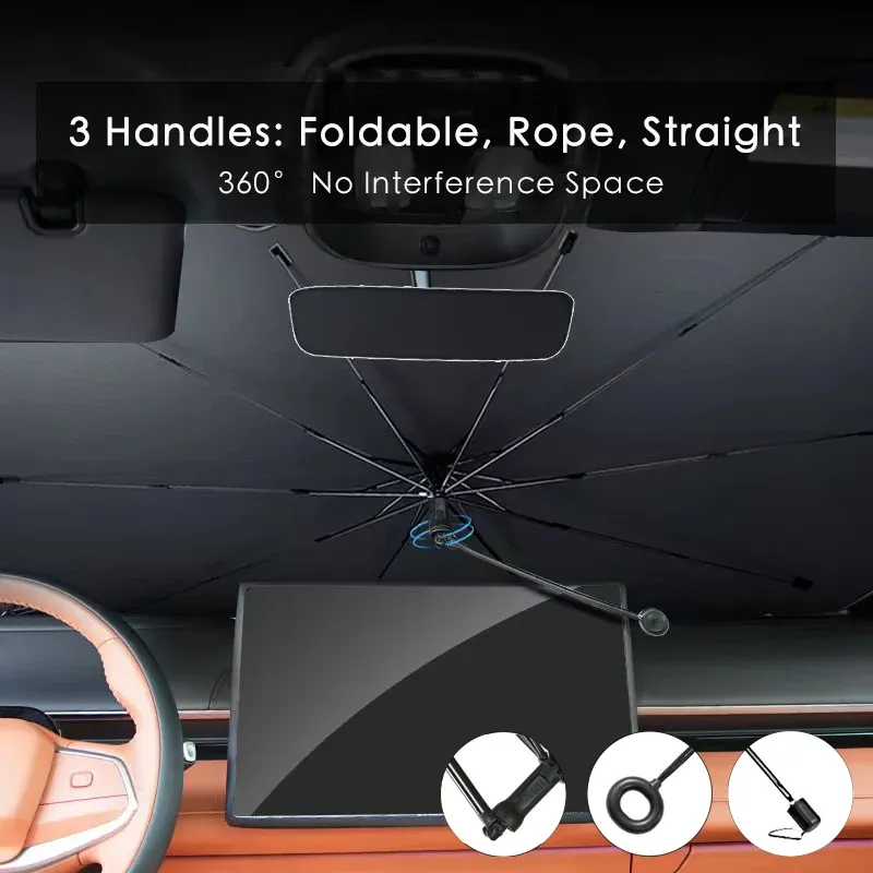 Pare-soleil pliable pour pare-brise de voiture, protection thermique portable, modèle incurvé pour vitres avant 2